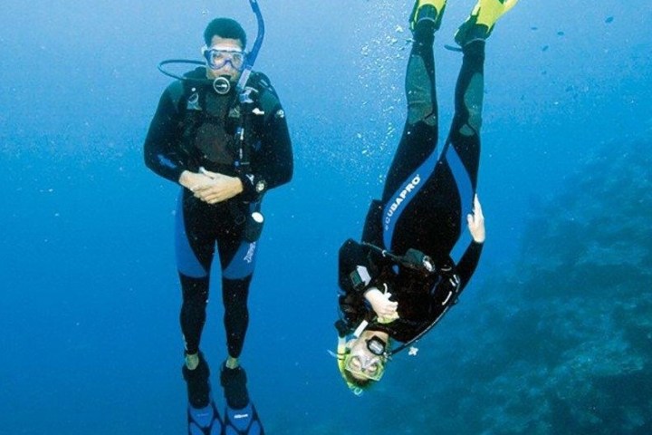 a person swimming in the water